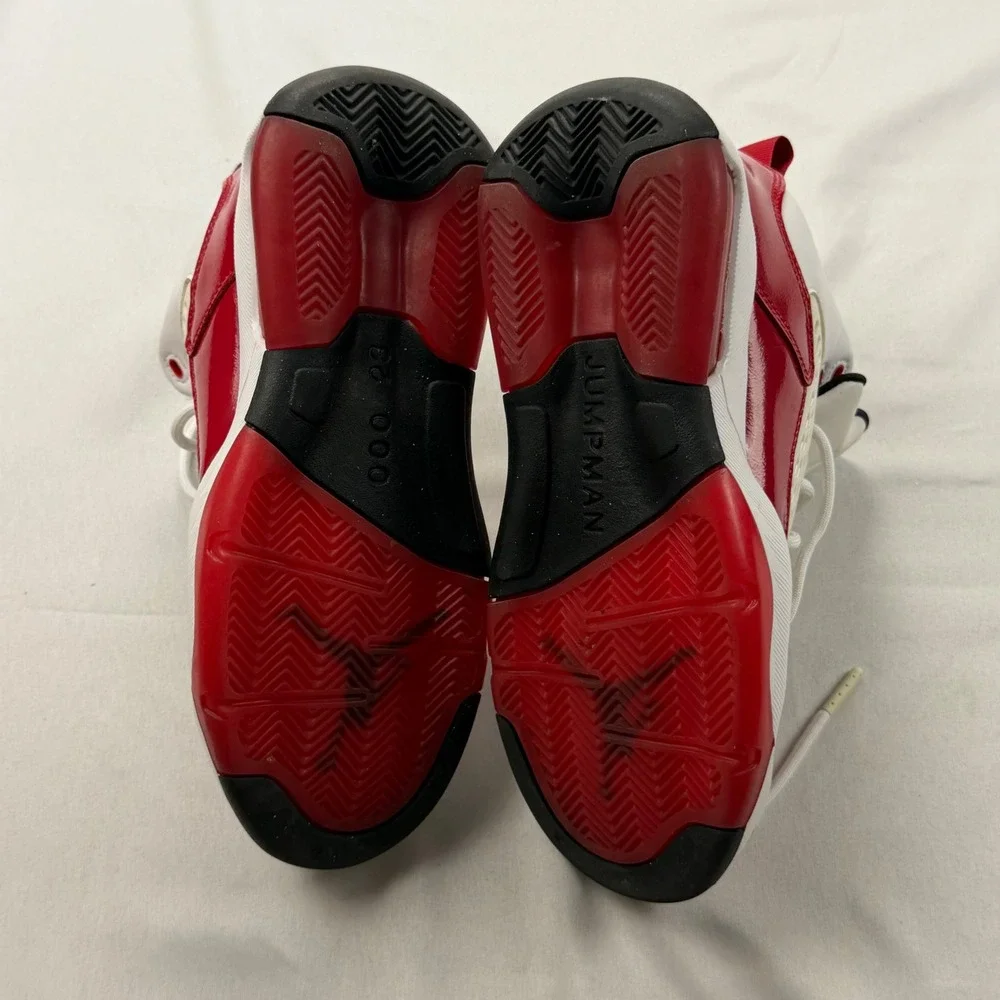 Jordan Air 200E Sneakers Boys 5.5Y Red White Patent Leather CD6123-106